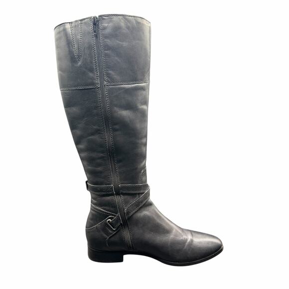 Clarks Black Leather Riding Boots Women’s 8.5M Knee High Zip Equestrian - Picture 8 of 15